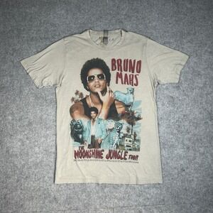 Bruno Mars T Shirt Mens Small Tan Moonshine Jungle Tour 2013 Graphic Concert Tee